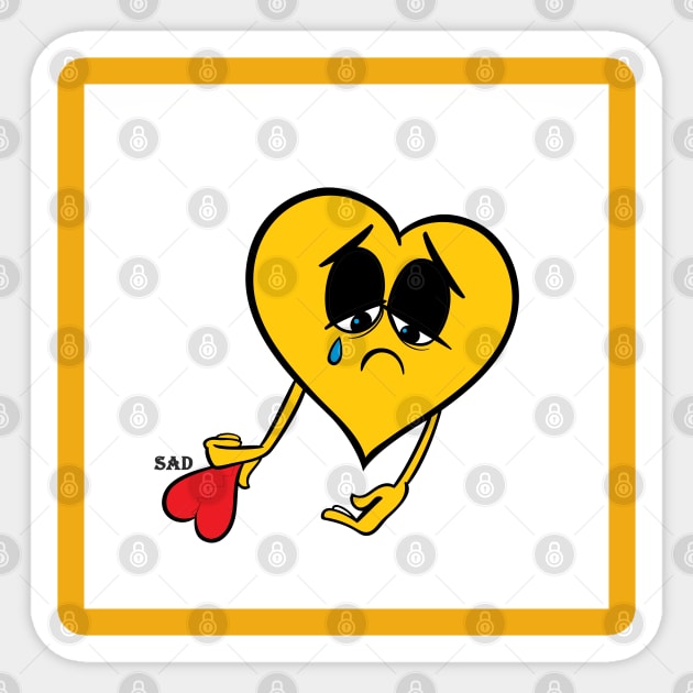 sad broken heart Sticker by Newlookal